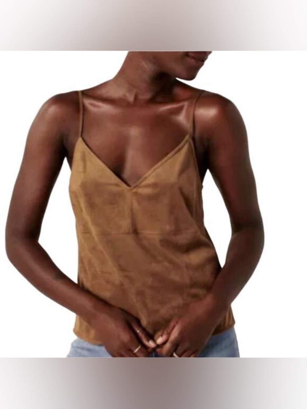 Abercrombie & Fitch Women’s V Neck Tan Brown Cami Tank Top, Size Medium